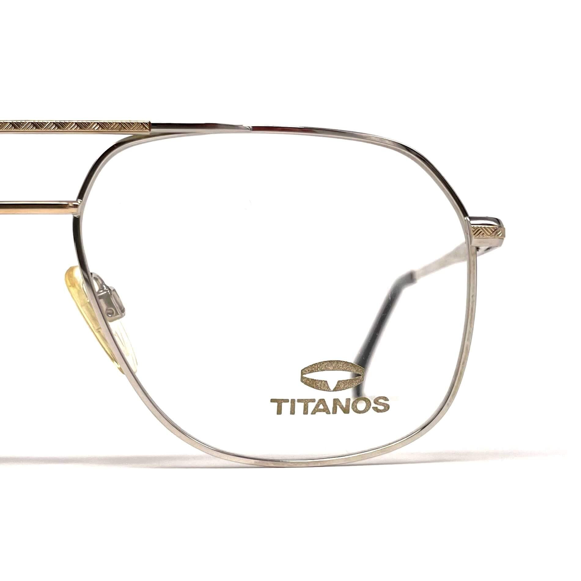 Vintage TITANOS T-784 rare titanium gold plated glasses frames