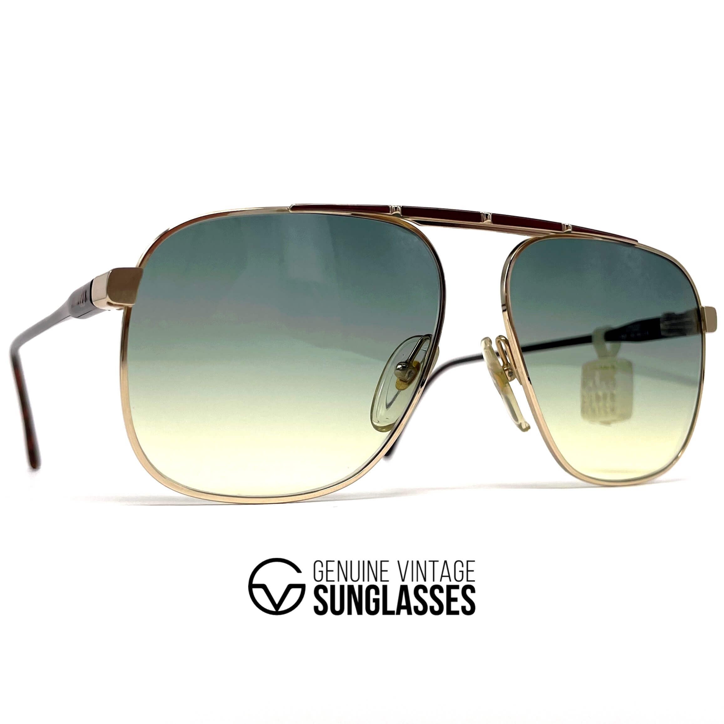 Vintage VIENNALINE 1457 Deluxe 20k gold rare aviator sunglasses