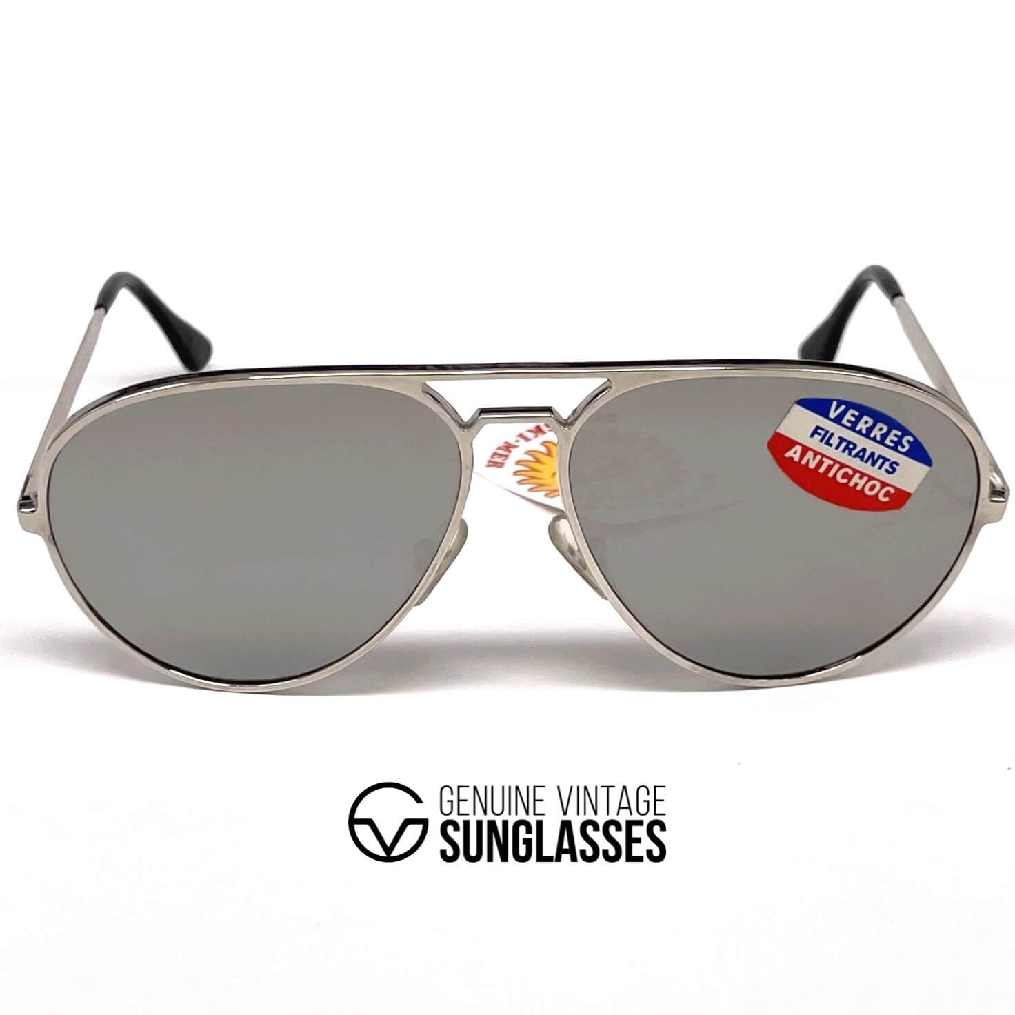 Vintage VUARNET POUILLOUX 303 mineral mirrored lenses aviator sunglasses