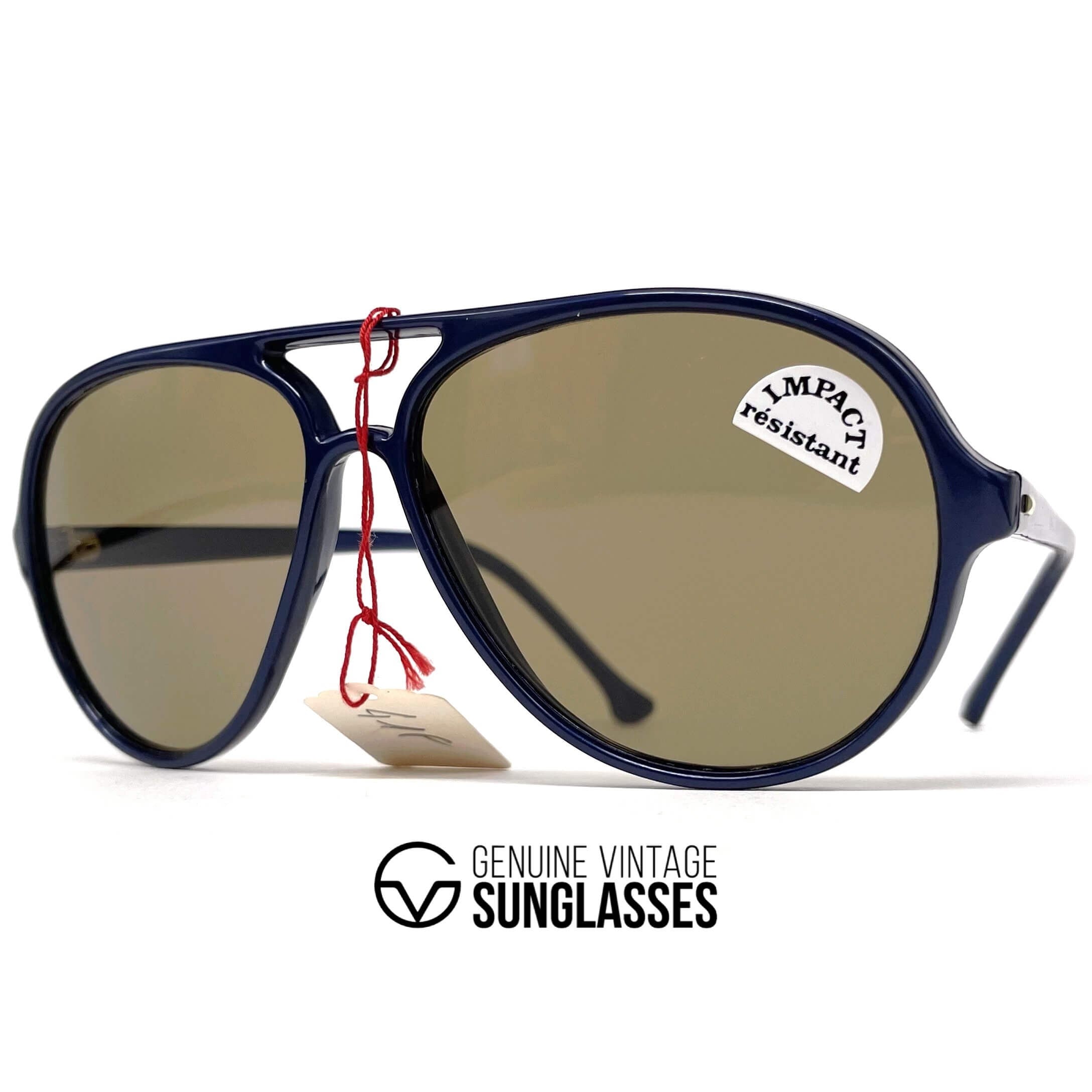 Vintage VUARNET POUILLOUX 3231 nylon blue aviator mineral sunglasses
