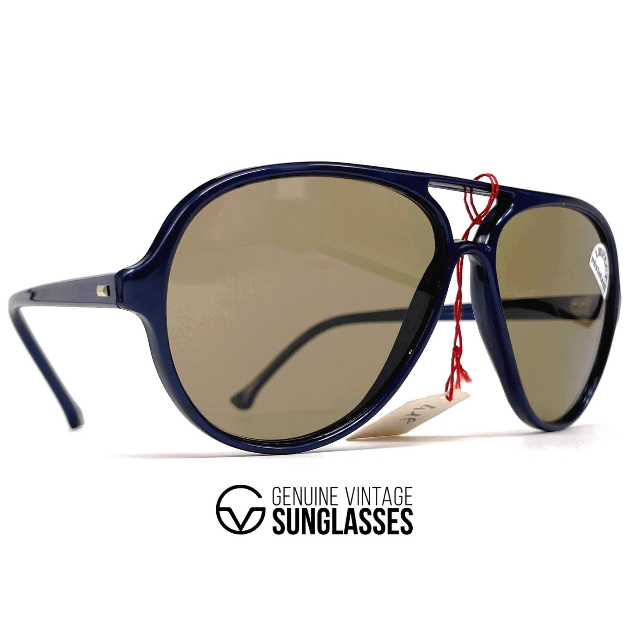 Vintage VUARNET POUILLOUX 3231 nylon blue aviator mineral sunglasses