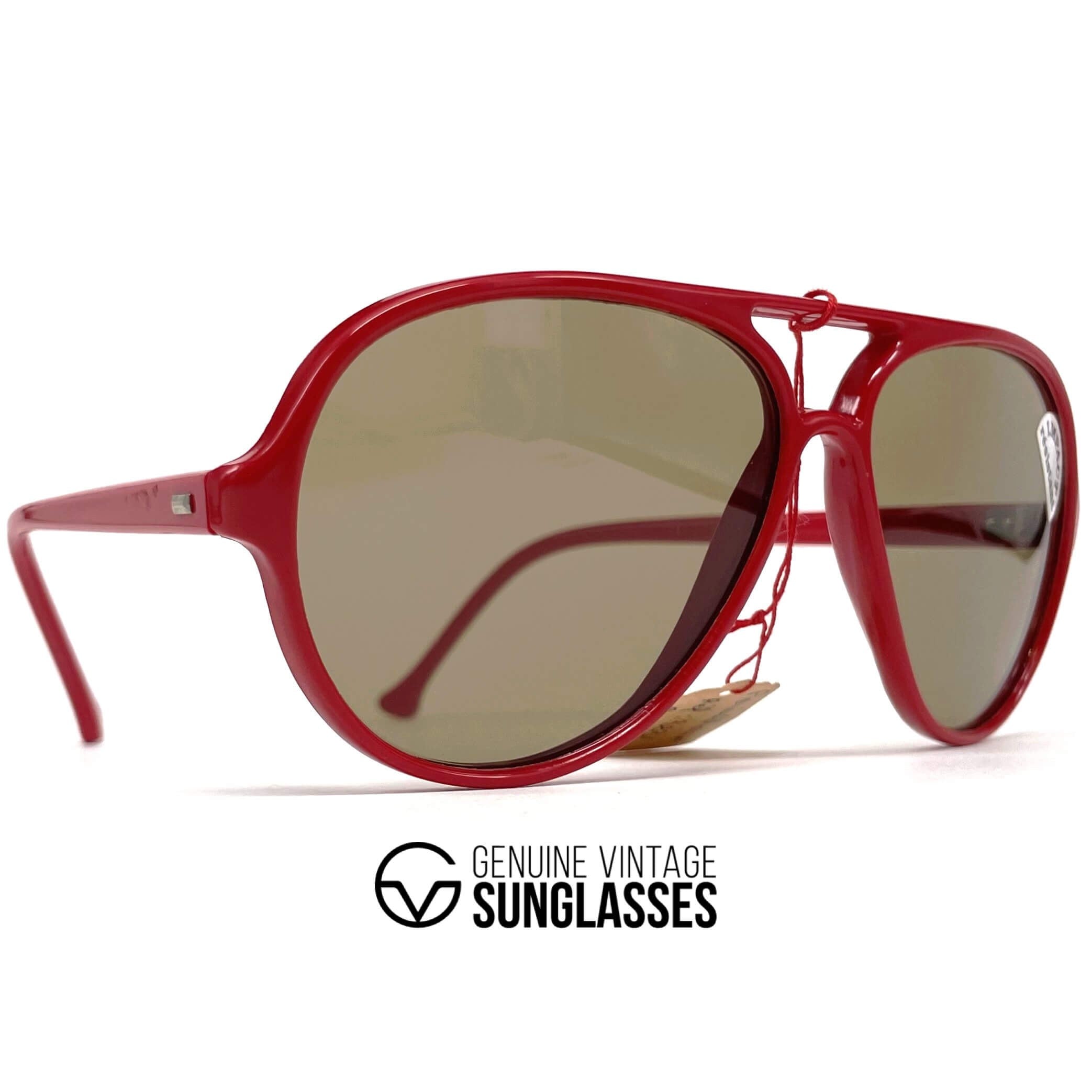Vintage VUARNET POUILLOUX 3231 nylon red aviator mineral sunglasses
