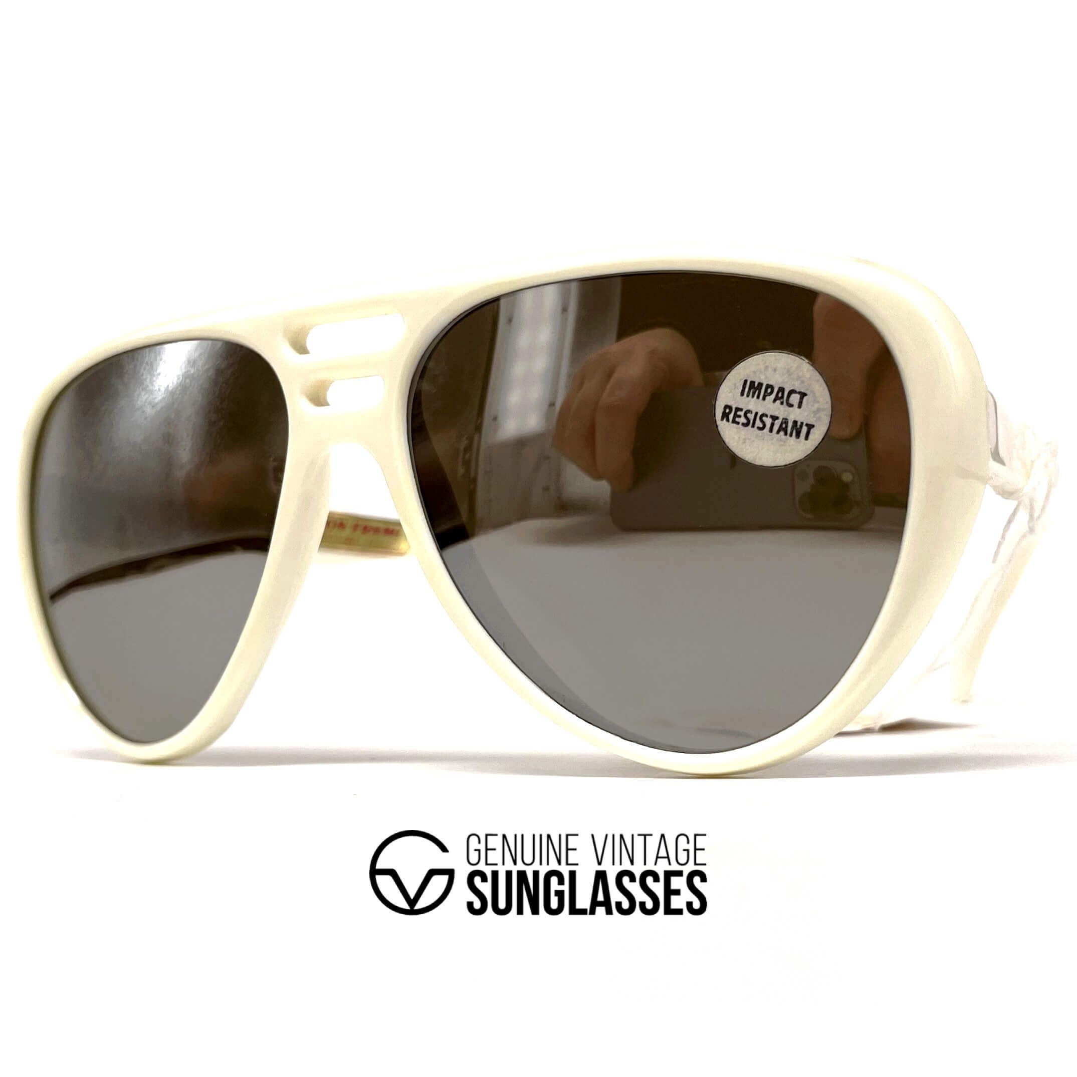 Vintage VUARNET POUILLOUX 3461 nylon white mirrored mineral sunglasses