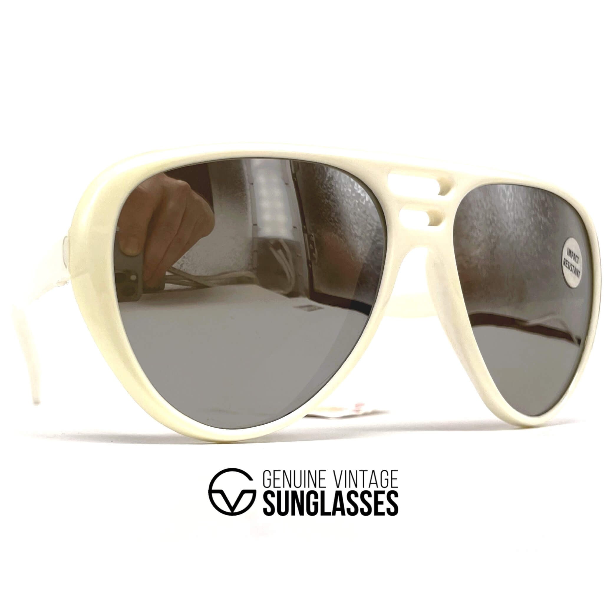 Vintage VUARNET POUILLOUX 3461 nylon white mirrored mineral sunglasses