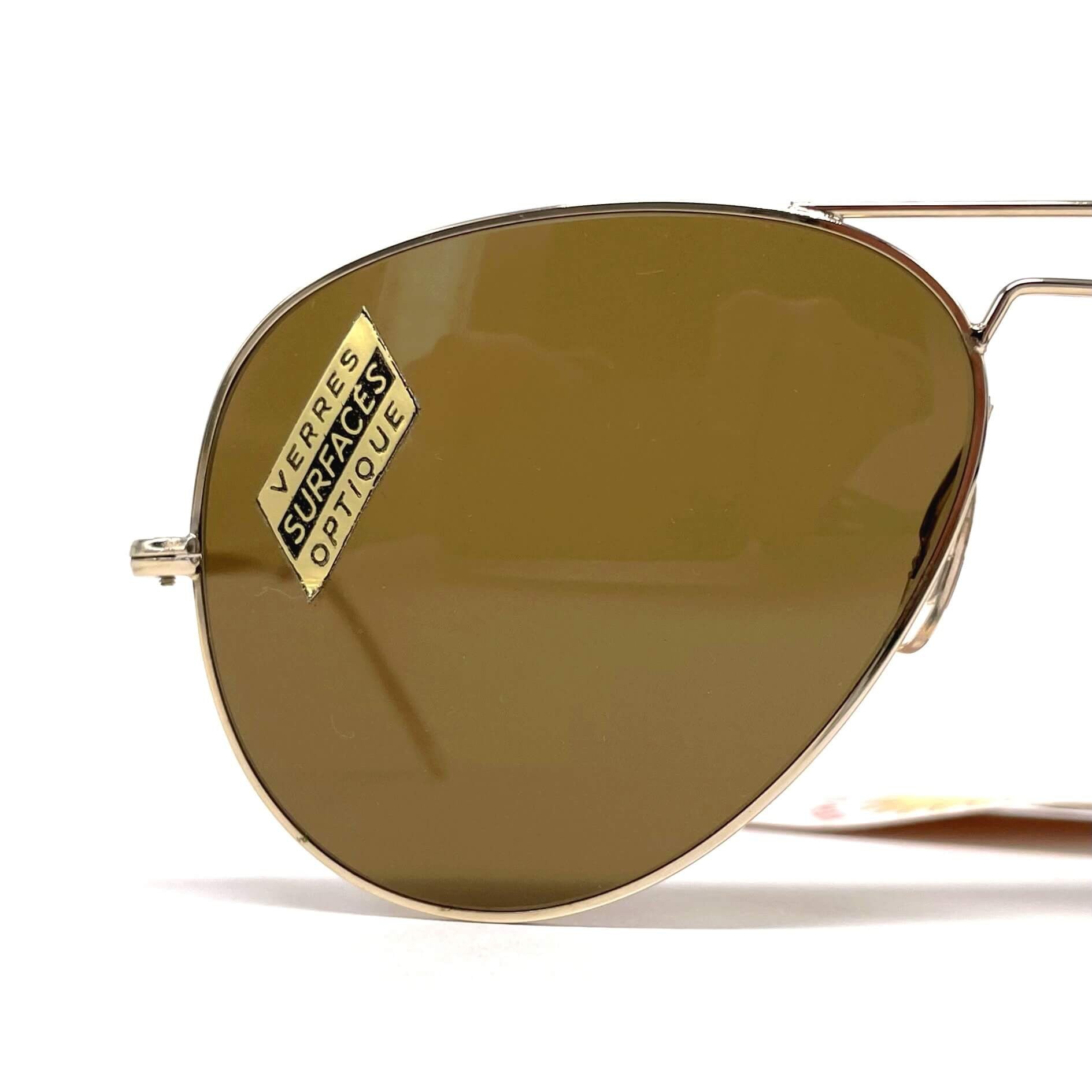 Vintage VUARNET POUILLOUX 351 mineral lenses gold aviator sunglasses