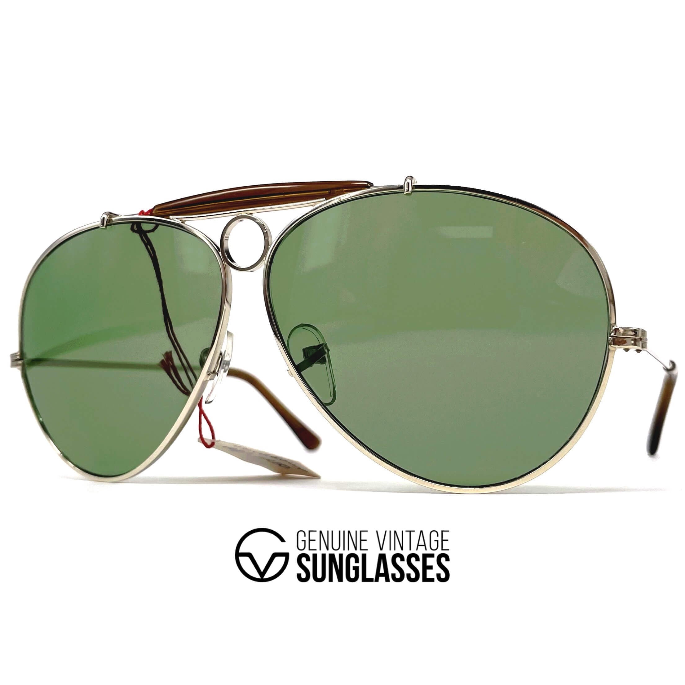 Vintage VUARNET POUILLOUX 5210 Shooter gold mineral aviator sunglasses