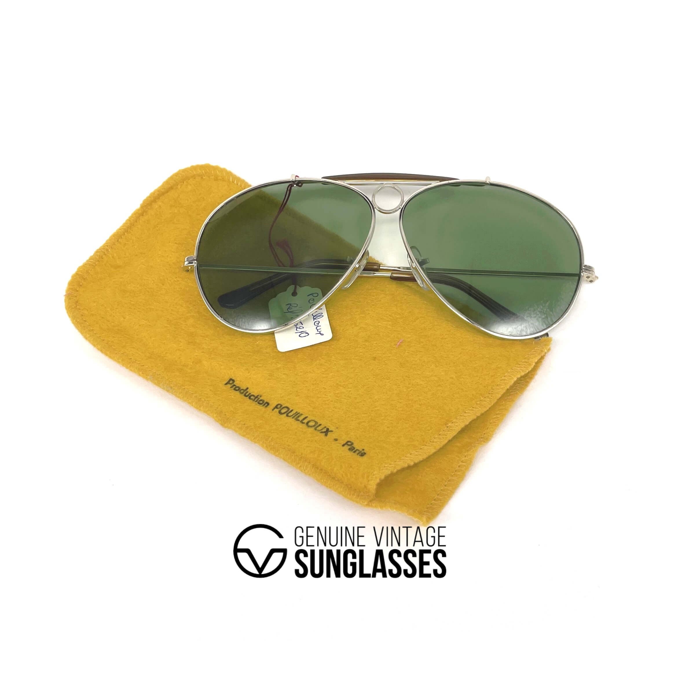 Vintage VUARNET POUILLOUX 5210 Shooter gold mineral aviator sunglasses