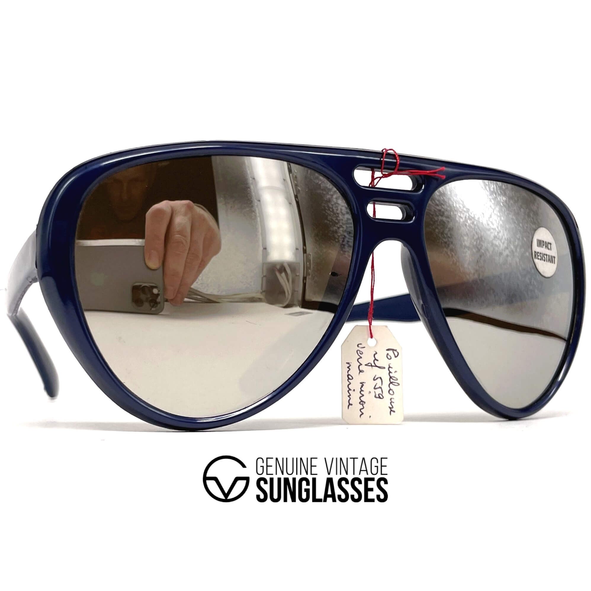 Vintage VUARNET POUILLOUX 559 nylon blue mirrored mineral sunglasses