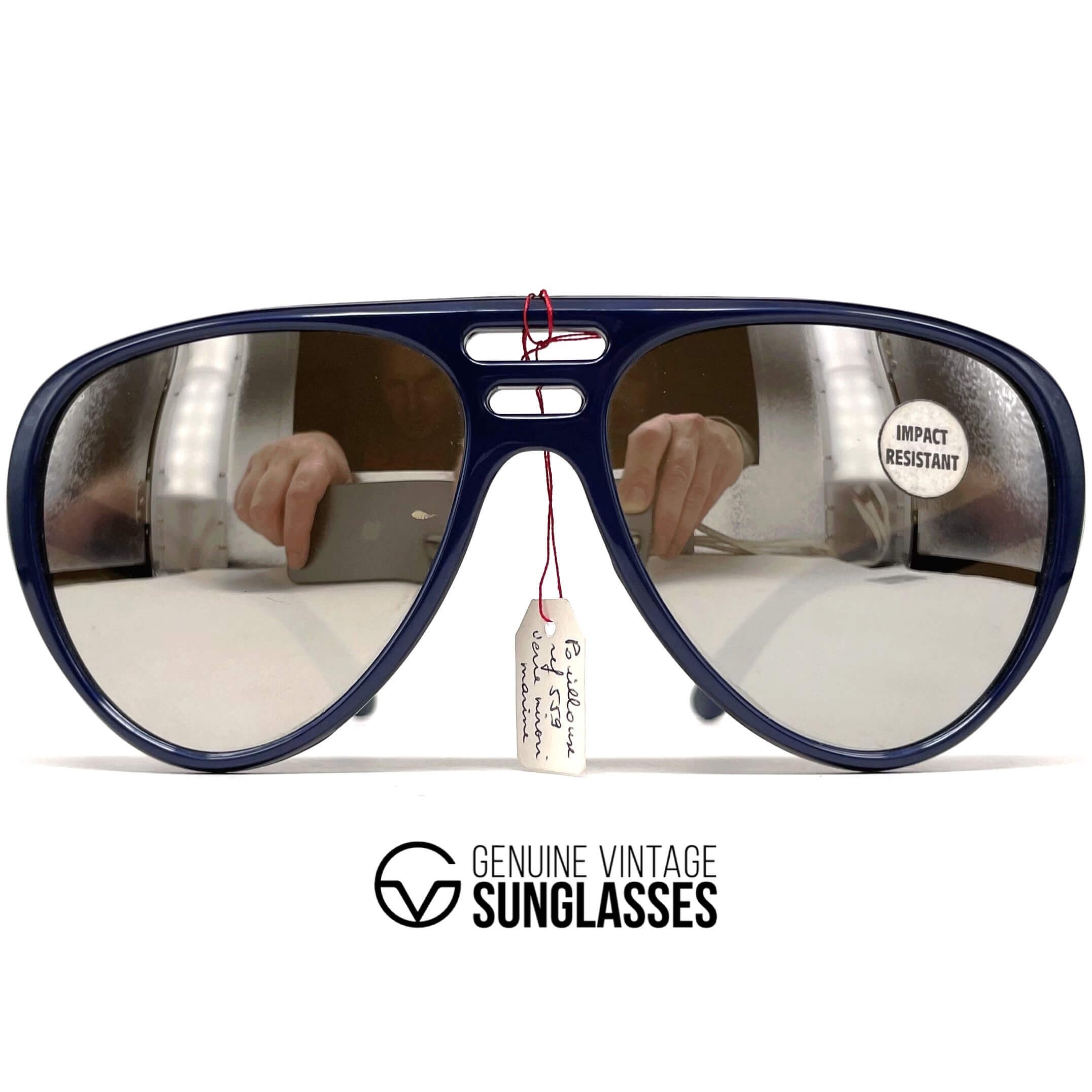 Vintage VUARNET POUILLOUX 559 nylon blue mirrored mineral sunglasses