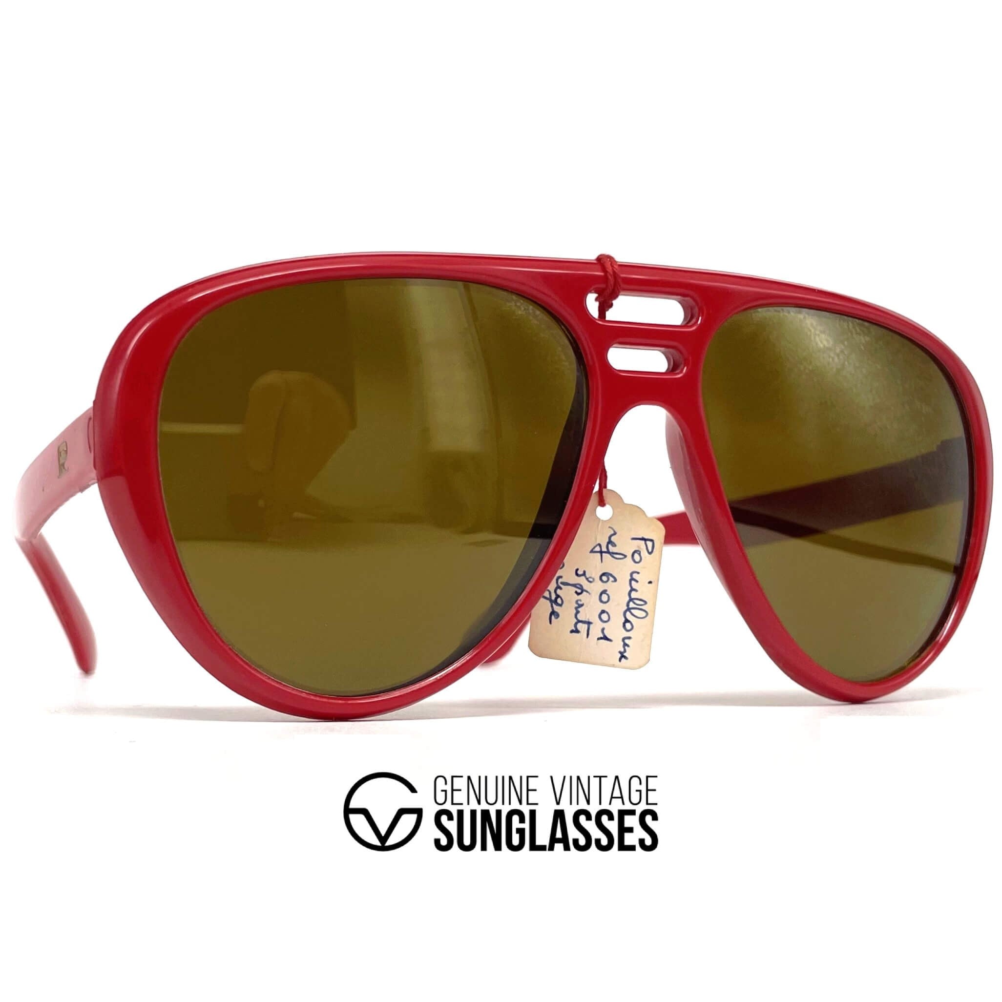 Vintage VUARNET POUILLOUX 6001 nylon red mirrored mineral sunglasses