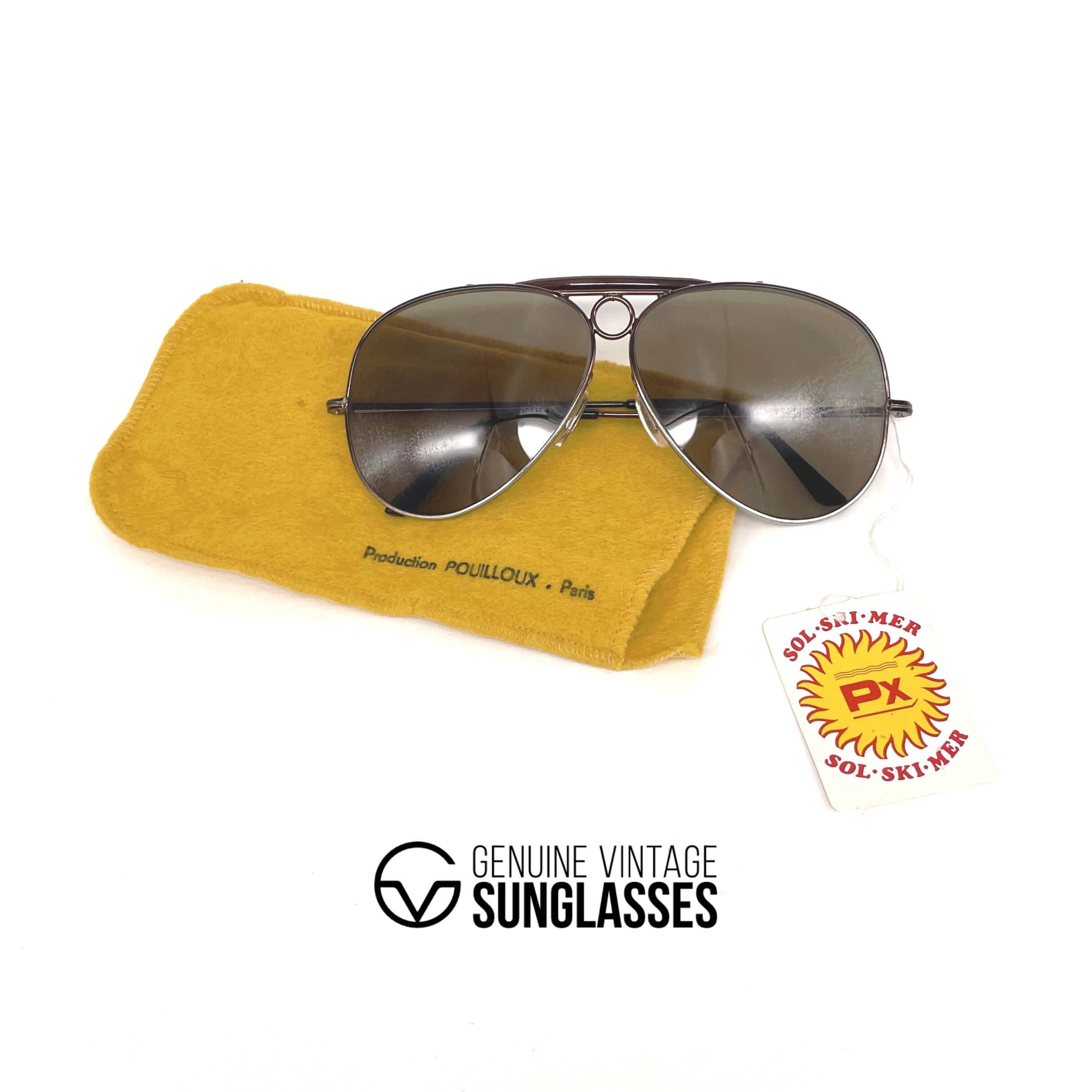 Vintage VUARNET POUILLOUX 6031 Shooter black chrome aviator sunglasses