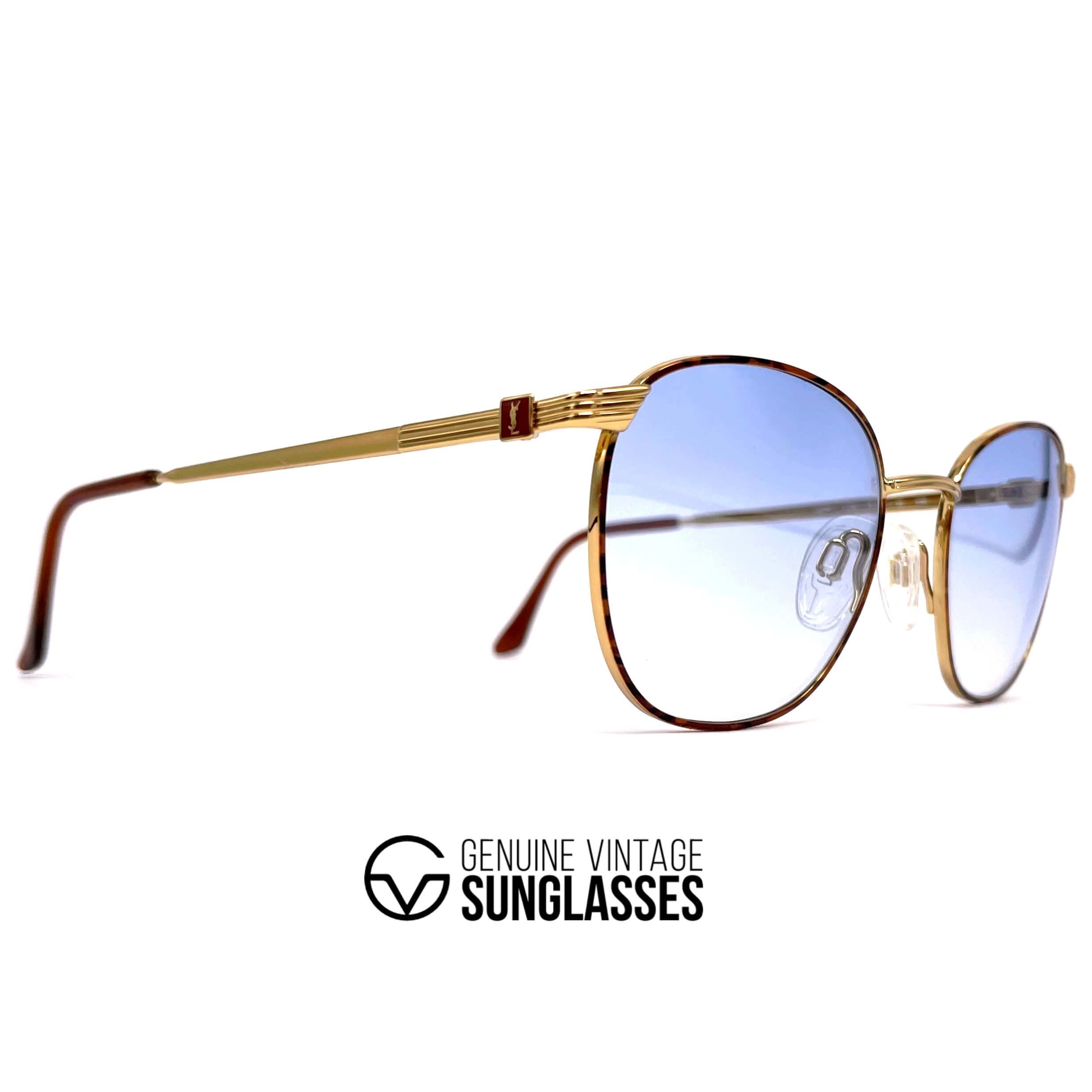 Vintage YVES SAINT LAURENT 4015 gold sunglasses