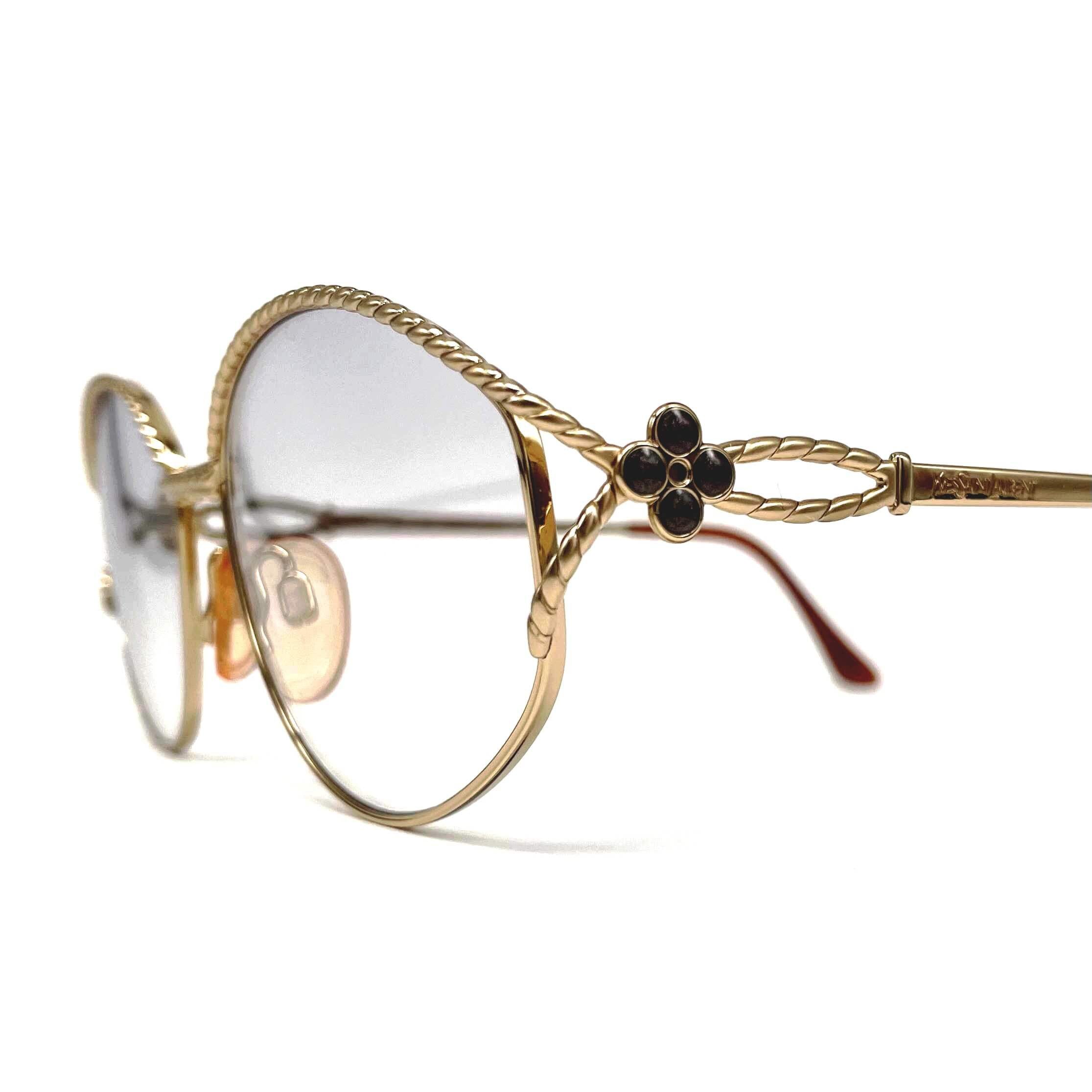 Vintage YVES SAINT LAURENT 4059 gold sunglasses