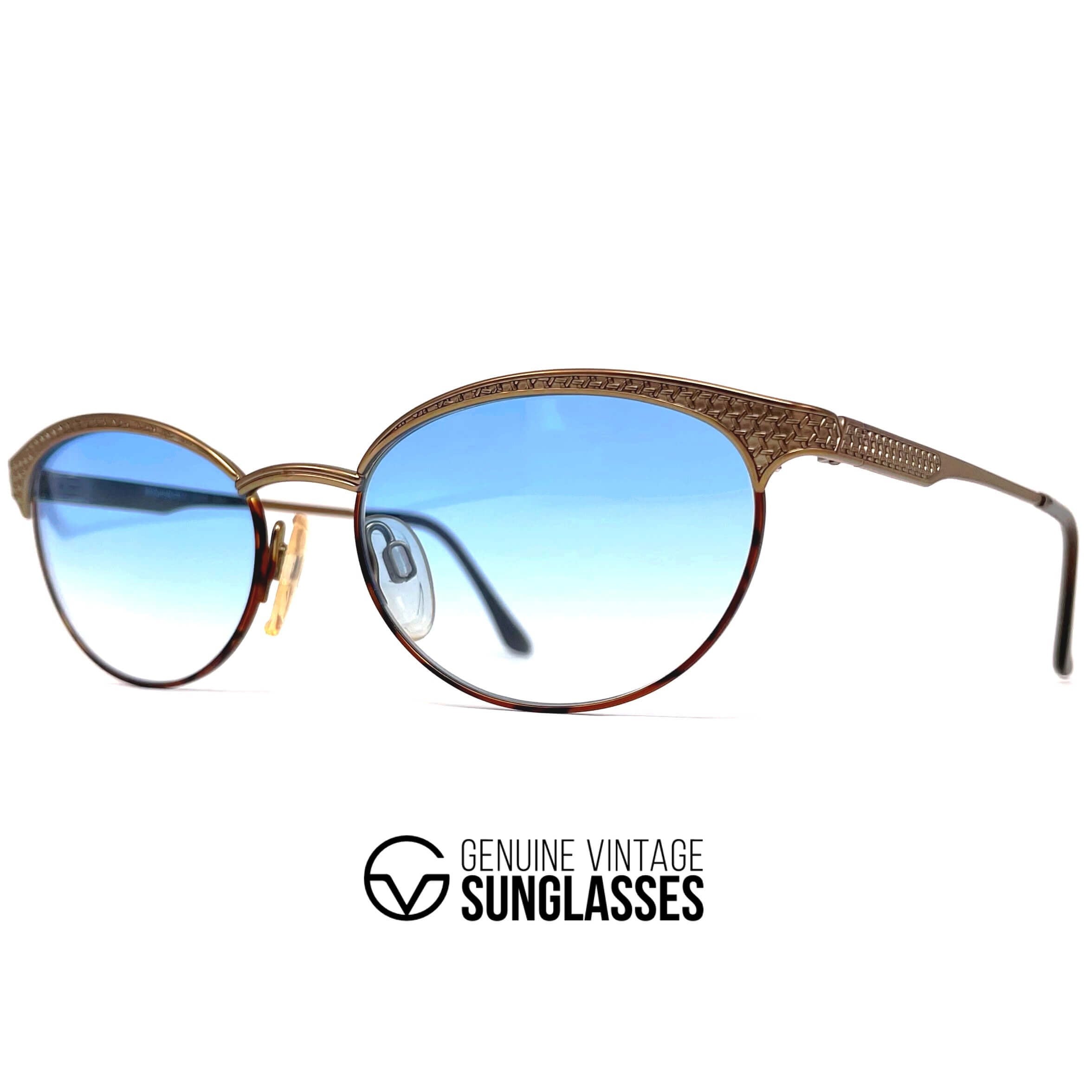 Vintage YVES SAINT LAURENT 4065 gold cat eye sunglasses