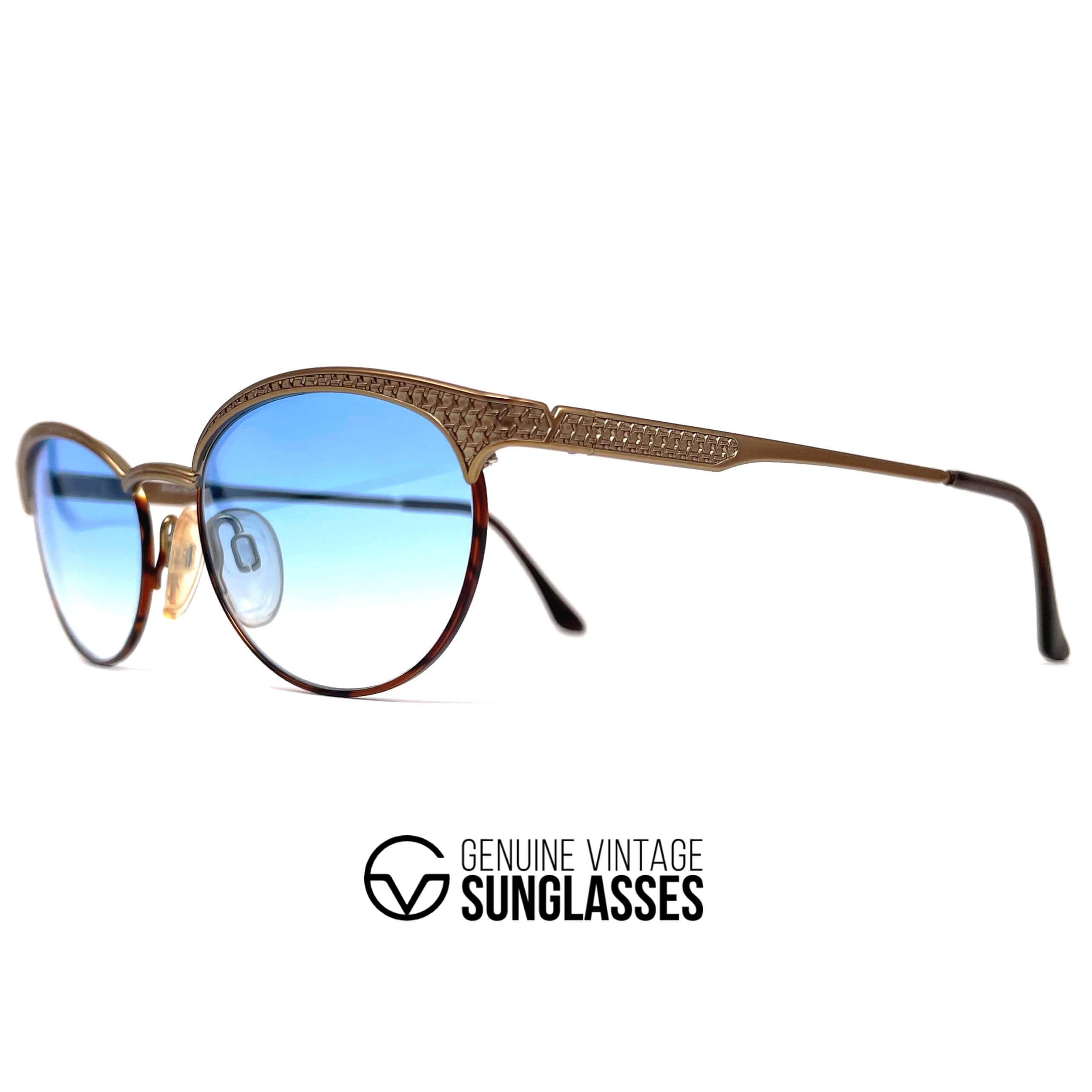 Vintage YVES SAINT LAURENT 4065 gold cat eye sunglasses