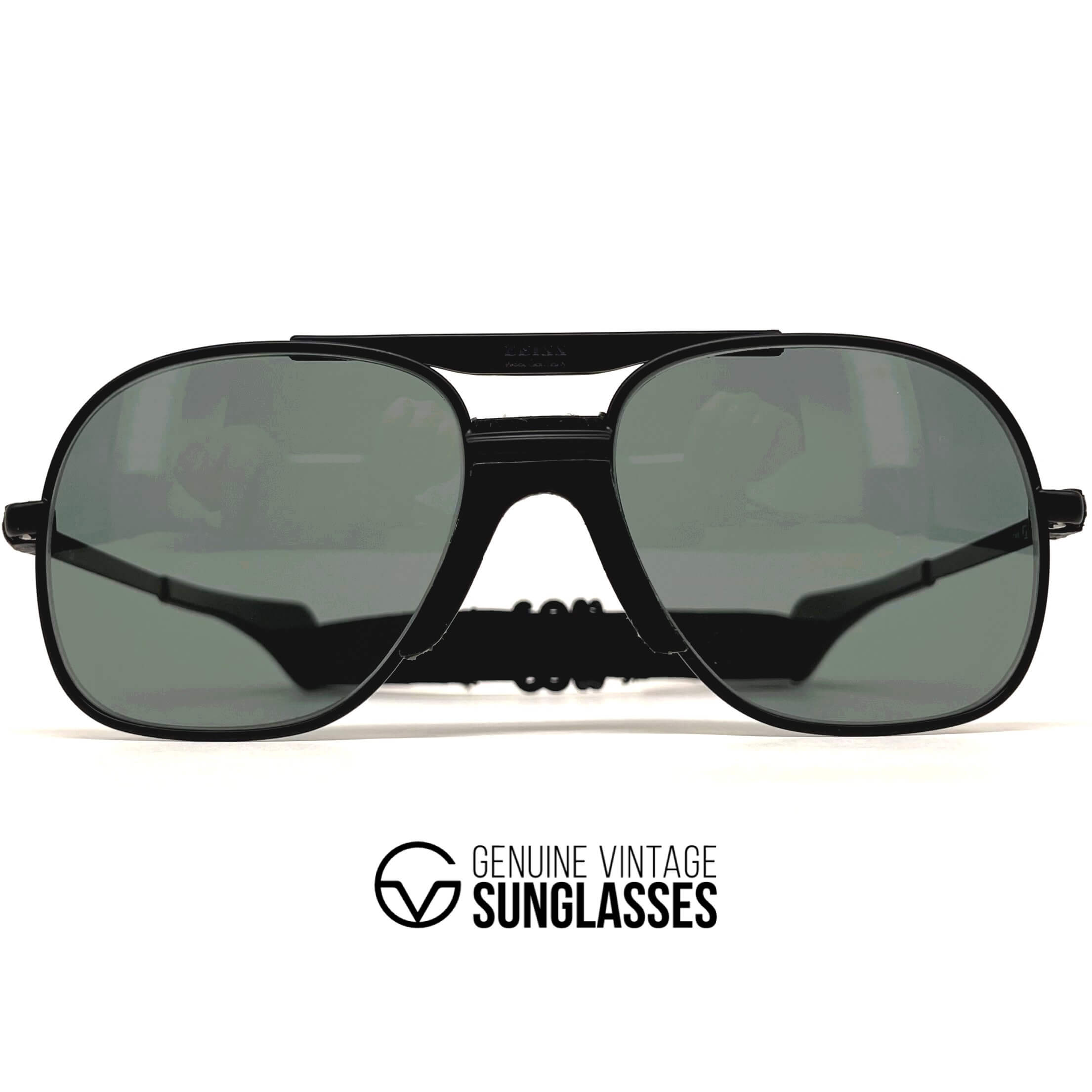 Vintage ZEISS 7039 Swiss Army black mineral aviator sunglasses